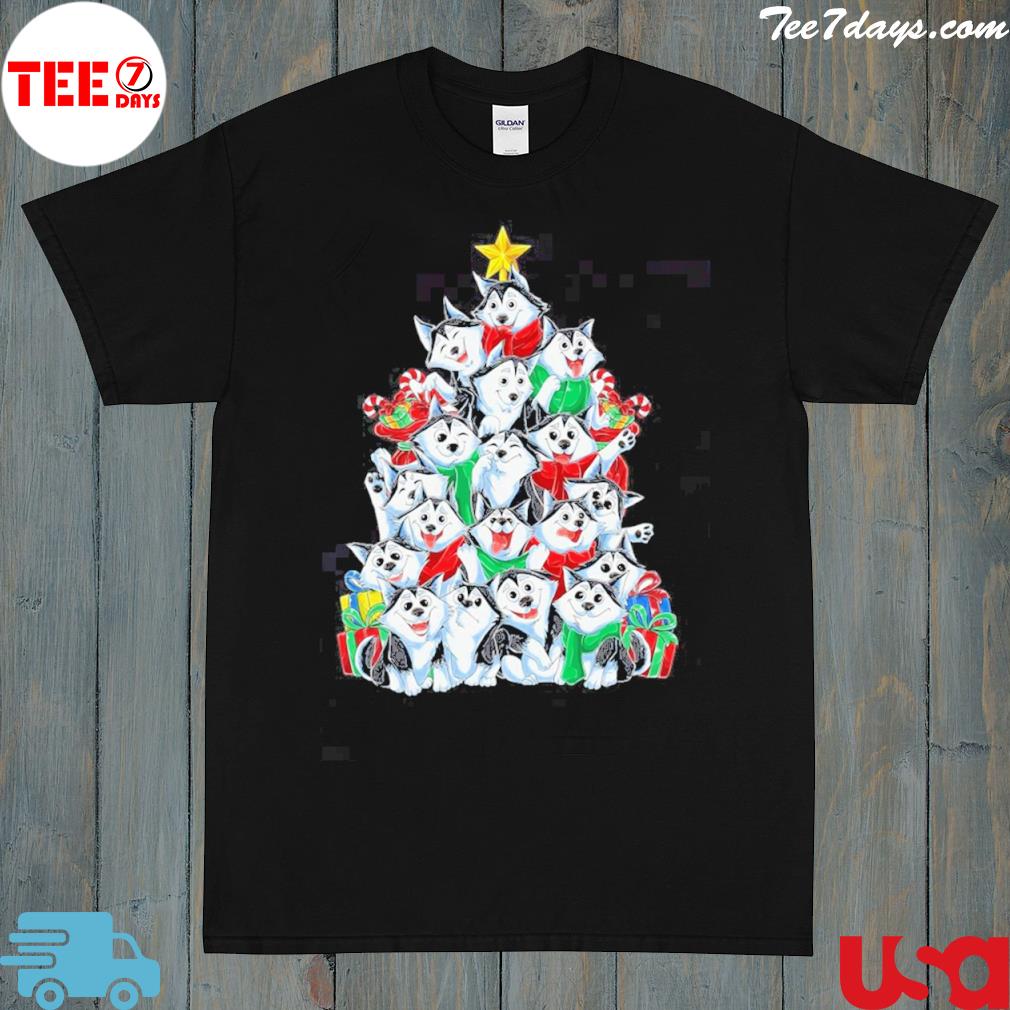Alaska Tree Dog Santa Xmas Dogmas Pajamas Dog Christmas T-Shirt