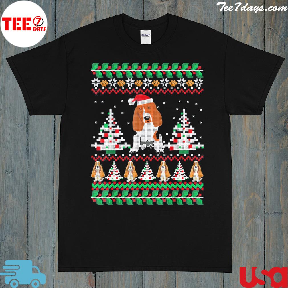 Basset hound ugly Christmas funny holiday dog shirt