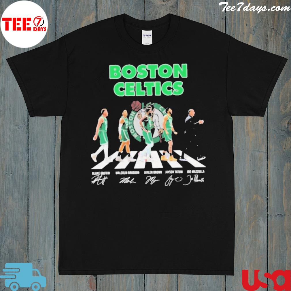 Boston Celtics Abbey Road Basketball Team Signatures Shirt