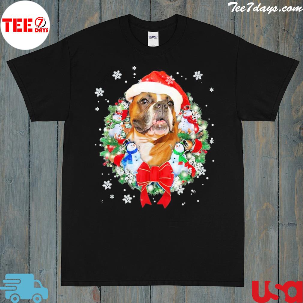 Boxer Dog Christmas Ornament Decoration Happy Holidays Season T-Shirt
