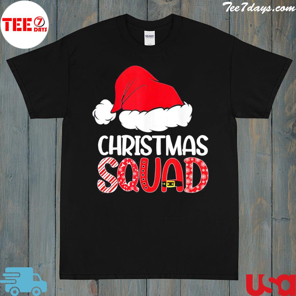 Christmas Squad Family Group Matching Shirts Santa Hat Xmas T-Shirt