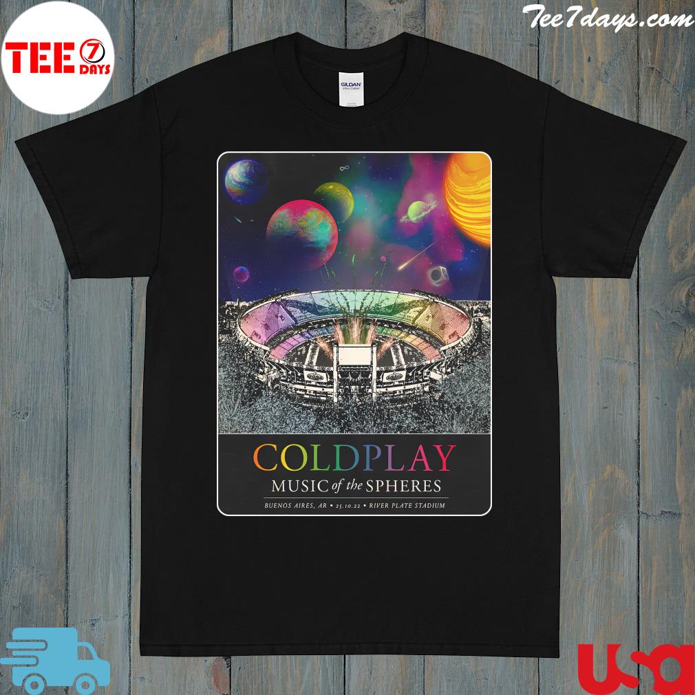 Coldplay nov 4 2022 music of the spheres tour Buenos Aires AR river plate stadium t-shirt