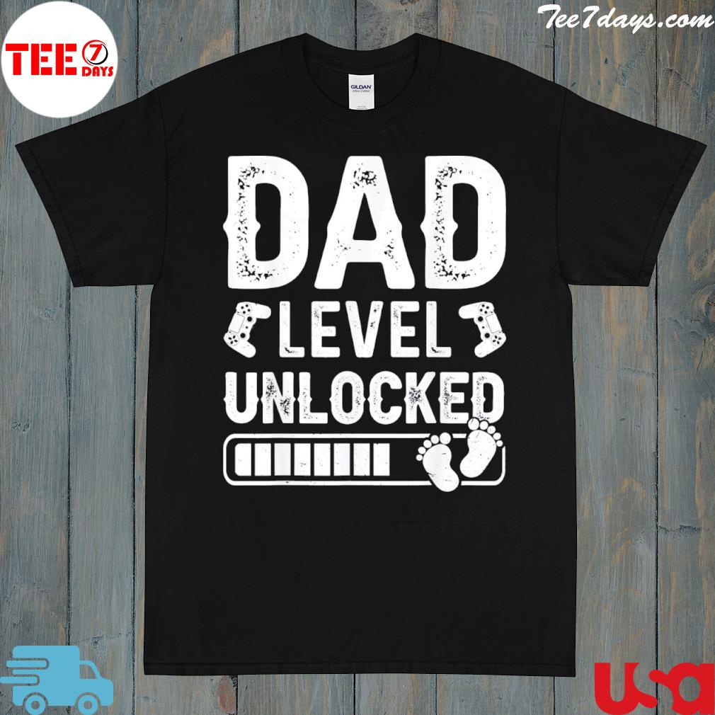 Dad Level Unlocked 2023 Gamer Pregnancy Soon To Be Father T-Shirt