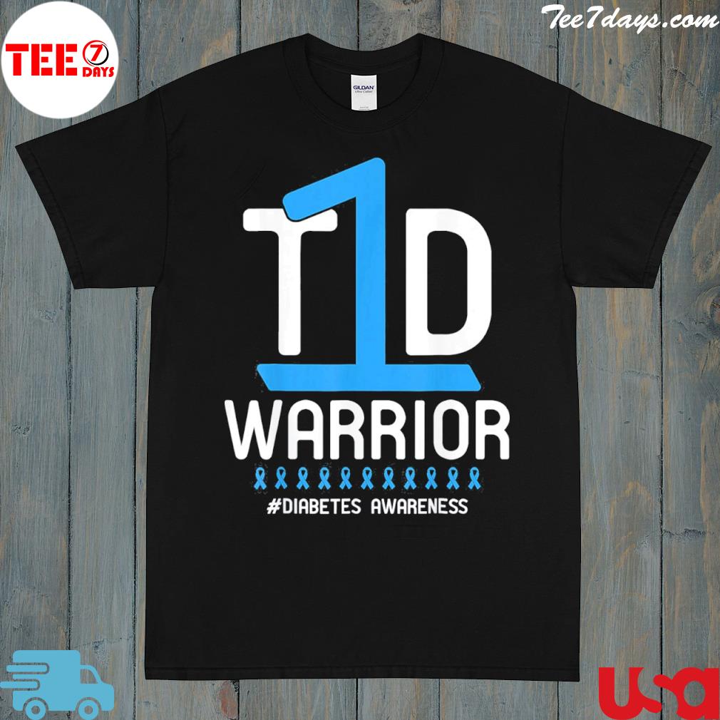 Diabetes awareness blue ribbon t1d warrior shirt