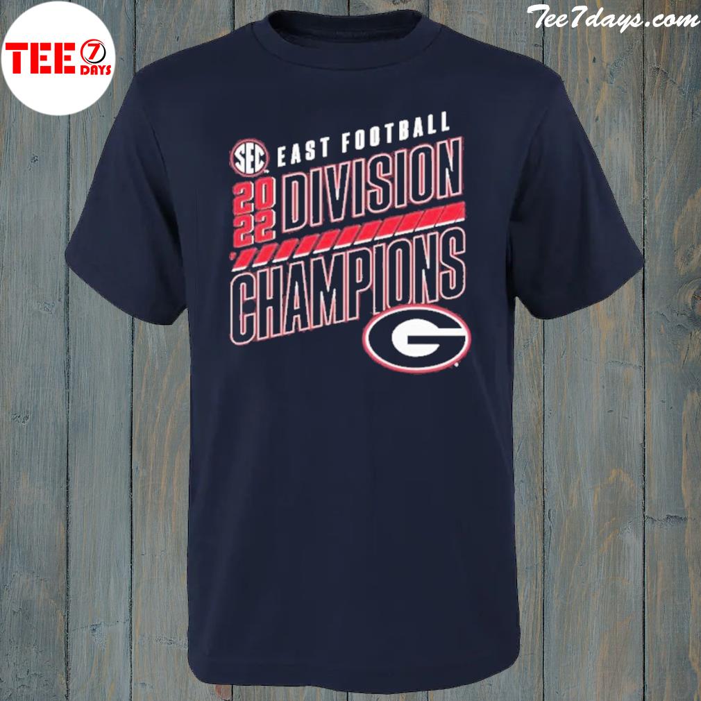 Georgia Bulldogs 2022 Sec East Division Football Champions Slanted Knockout T-Shirt t-shirt-black
