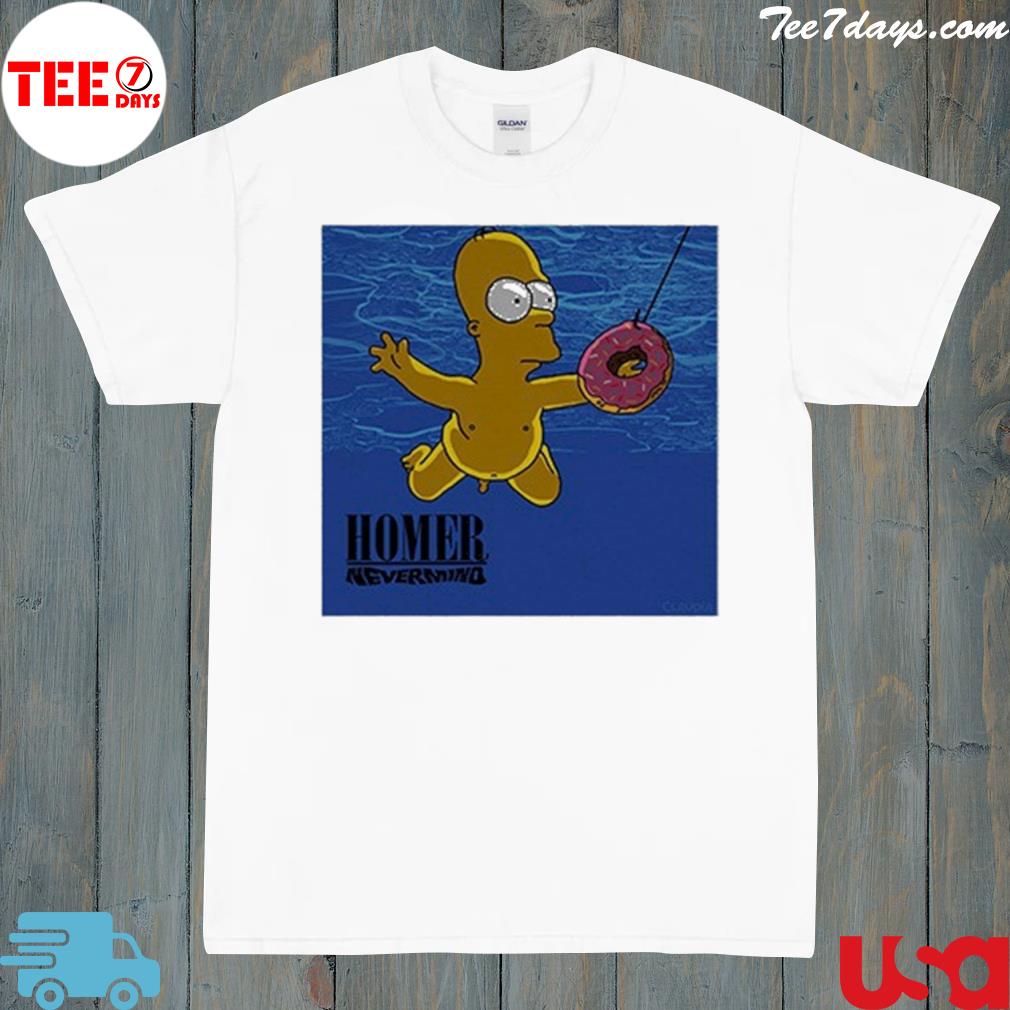 Homer Simpson Parody Nirvana Nevermind T-Shirt