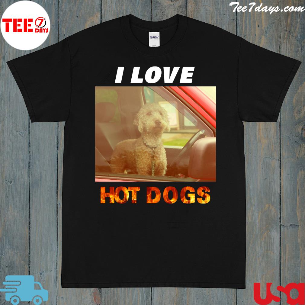 I love hot dogs dog in car photo t-shirt