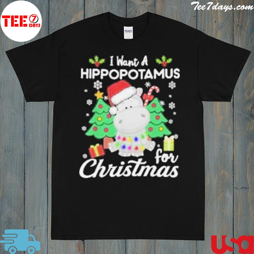 I want a hippopotamus for funny Ugly Christmas sweatshirt