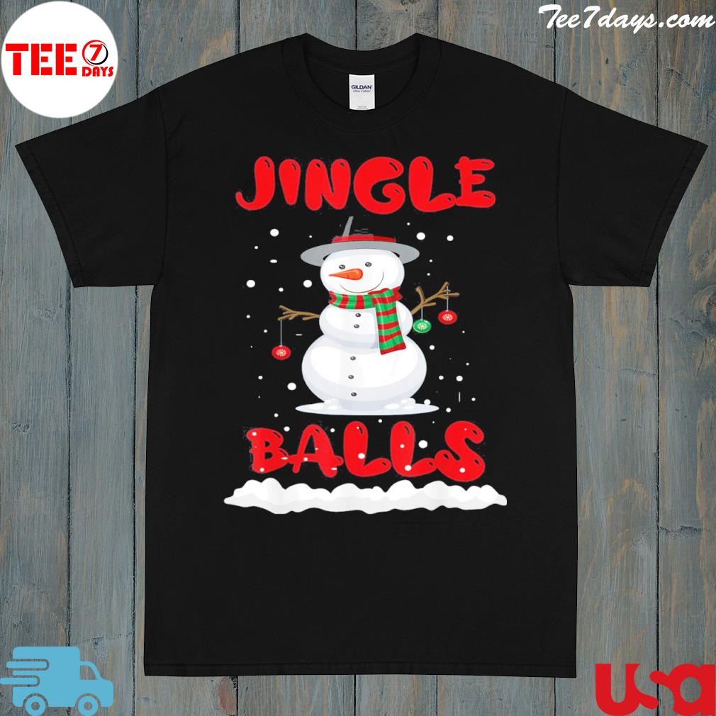 Jingle balls tinsel tits couple Christmas snowman shirt
