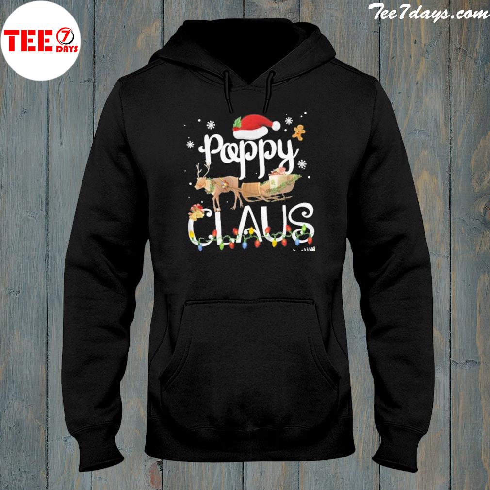Poppy claus custom family claus matching Christmas Christmas holiday gift for grandpa daddy s hoddie-black