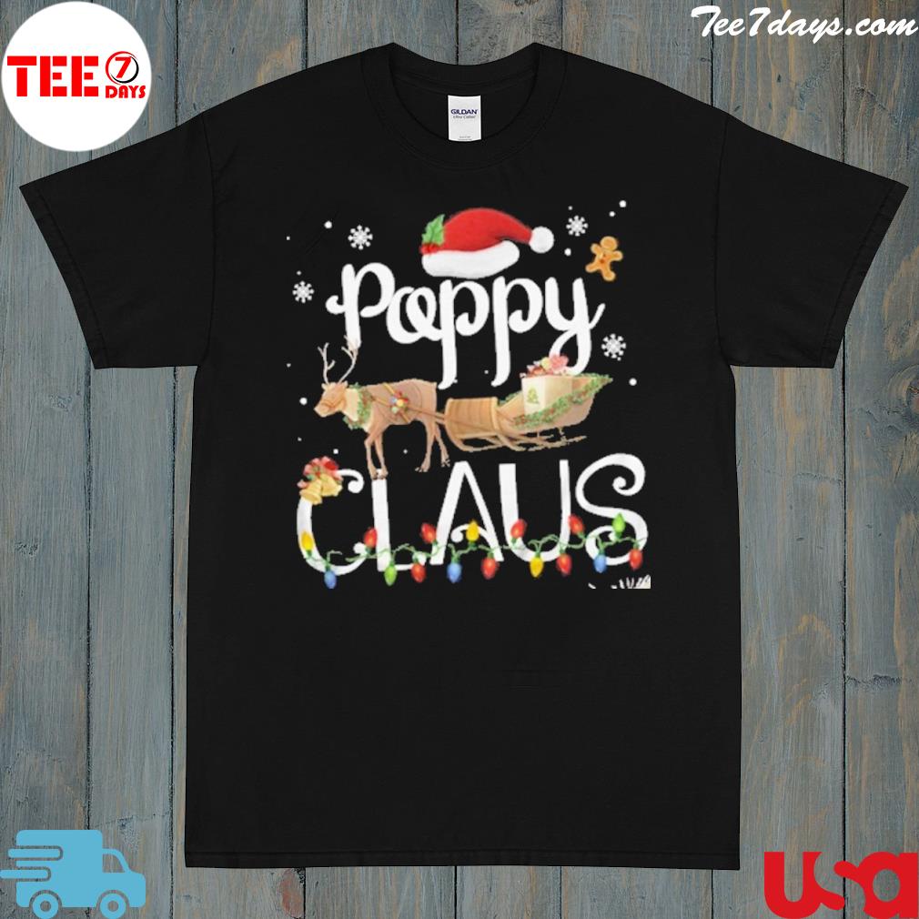 Poppy claus custom family claus matching Christmas Christmas holiday gift for grandpa daddy shirt