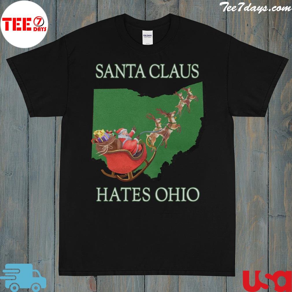 Santa claus hates Ohio Ugly Christmas 2022 sweatshirt