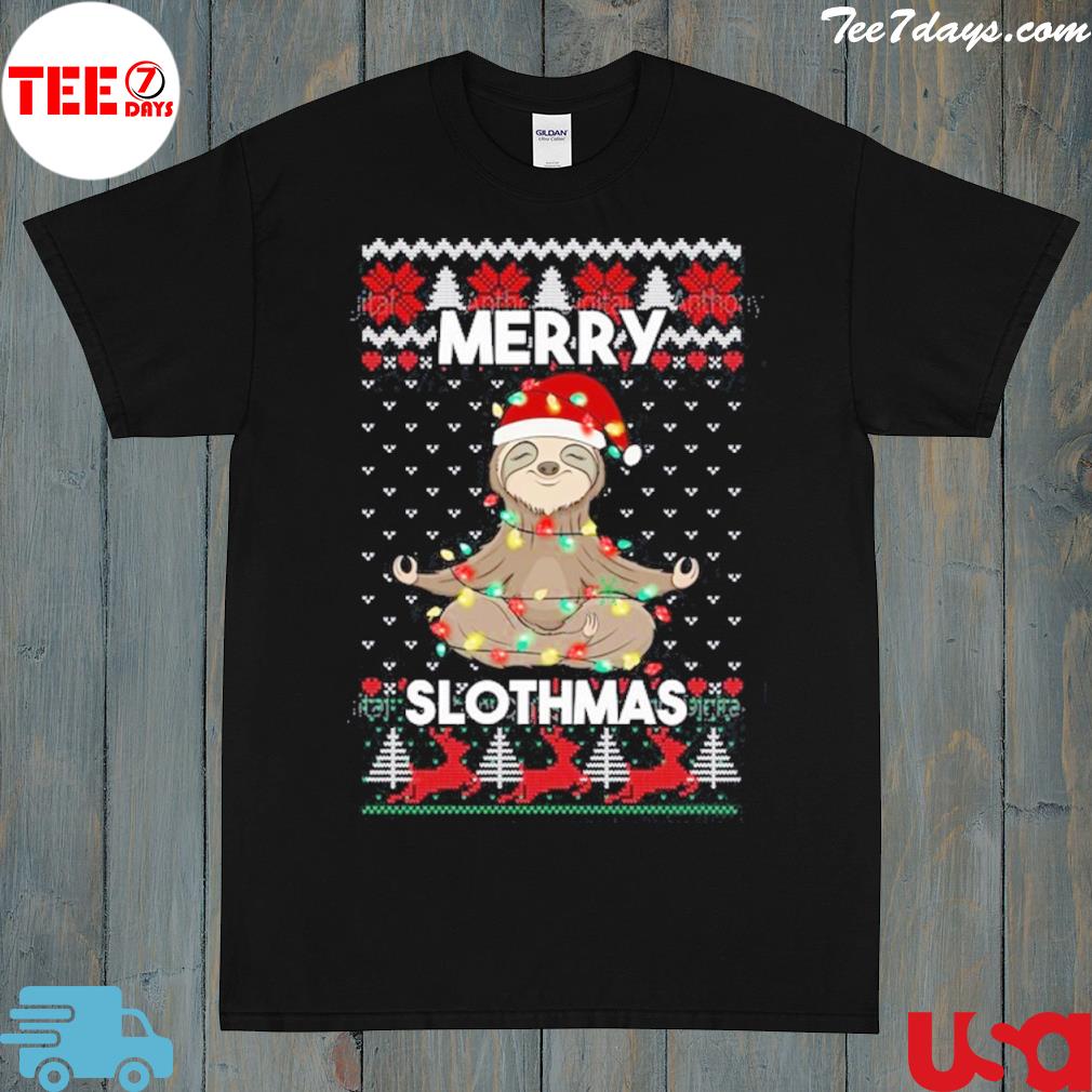 Sloth Christmas merry slothmas Christmas yoga shirt
