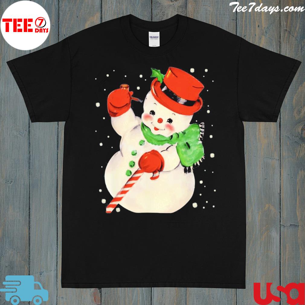 Snowman matching family Christmas pajamas shirt