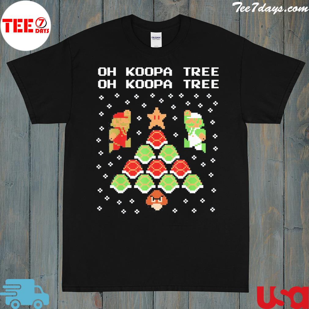 Super Mario koopa tree goomba Christmas graphic 2023 shirt