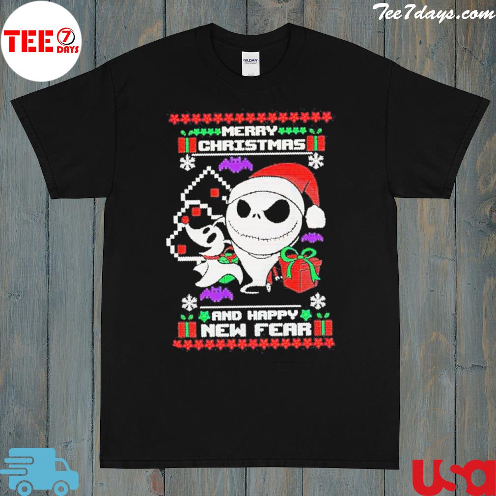 The nightmare before merry and happy new fear 2022 Ugly Christmas sweatshirt