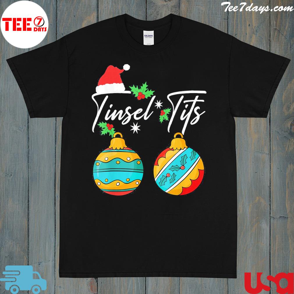 Tinsel Tits Jingle Balls Funny Christmas Matching Couple T-Shirt