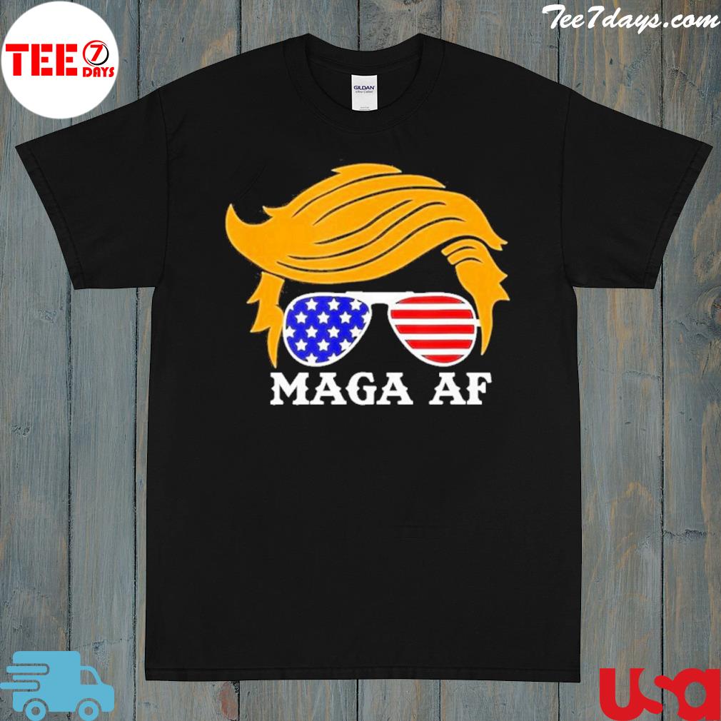 Trump Maga Af Parody Orange Hair Glasses Shirt