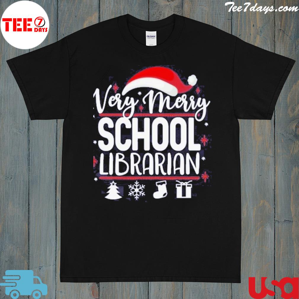 Very Merry School Librarian Christmas Shirt