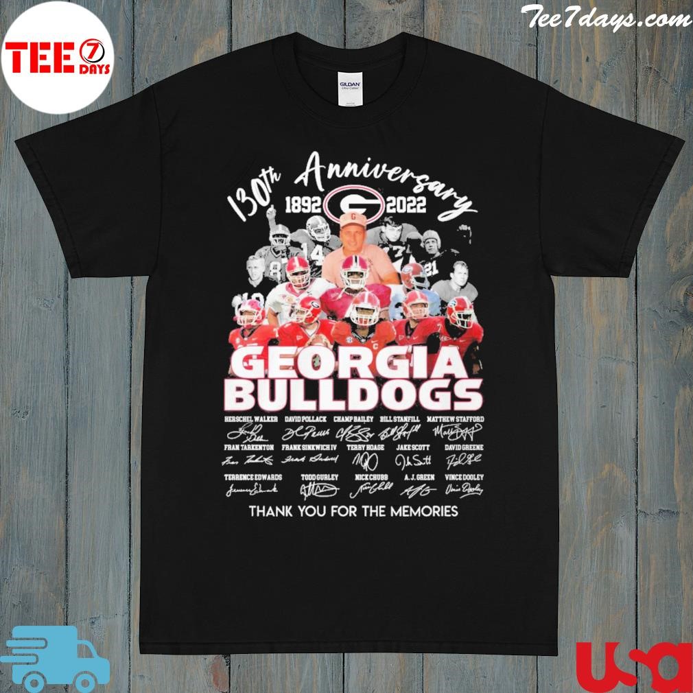 130th anniversary 1892 2022 Georgia Bulldogs all player signatures thank you for the memories shirt