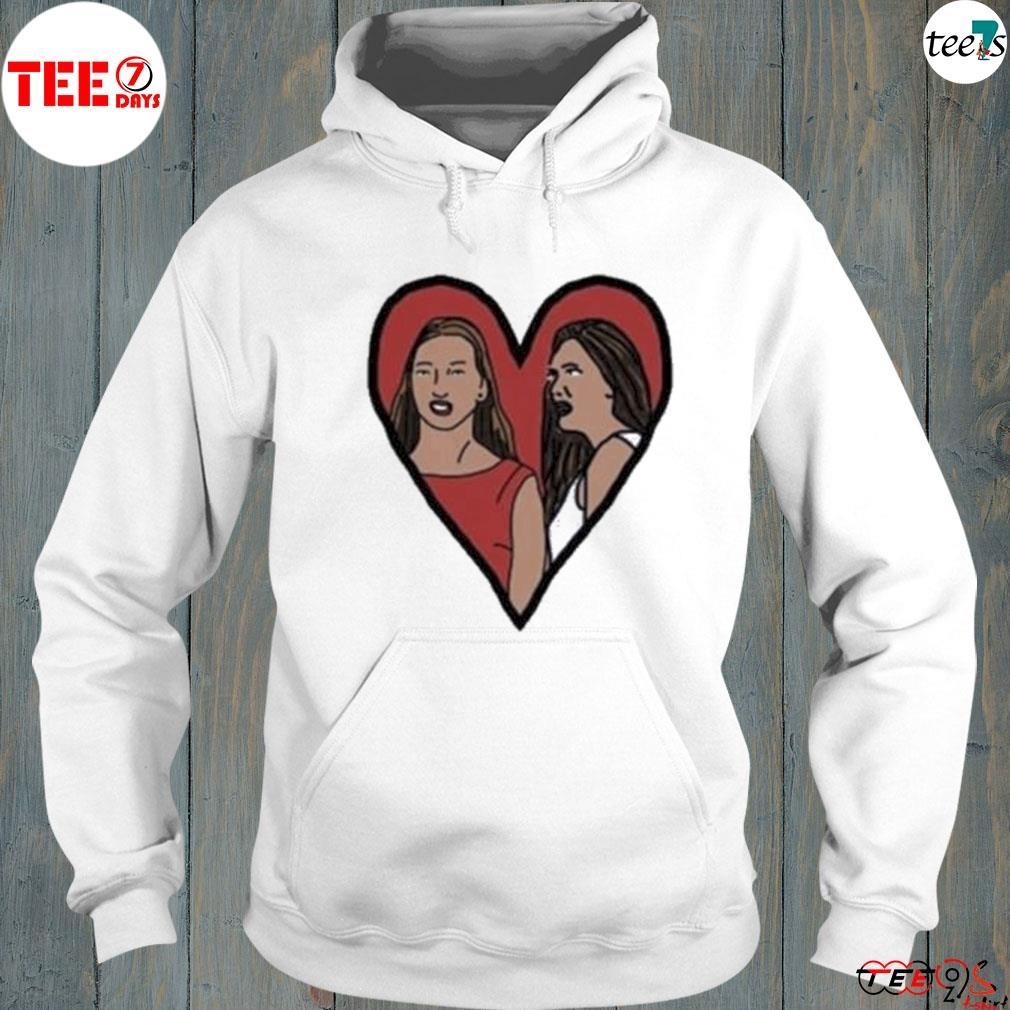 Female couple Valentine heart distracted boyfriend meme Valentines day shirt hoodie-white.jpg