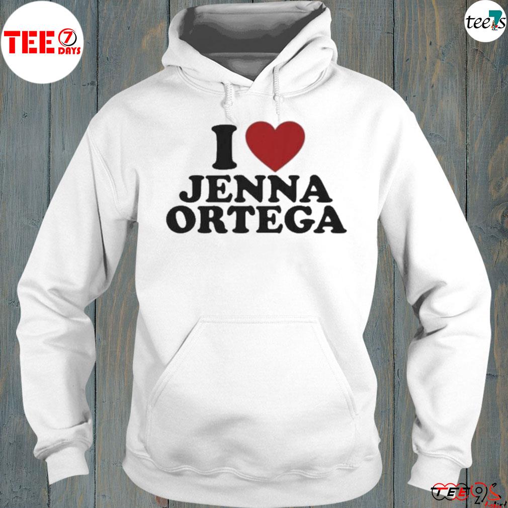 I love jenna ortega heart s hoodie-white