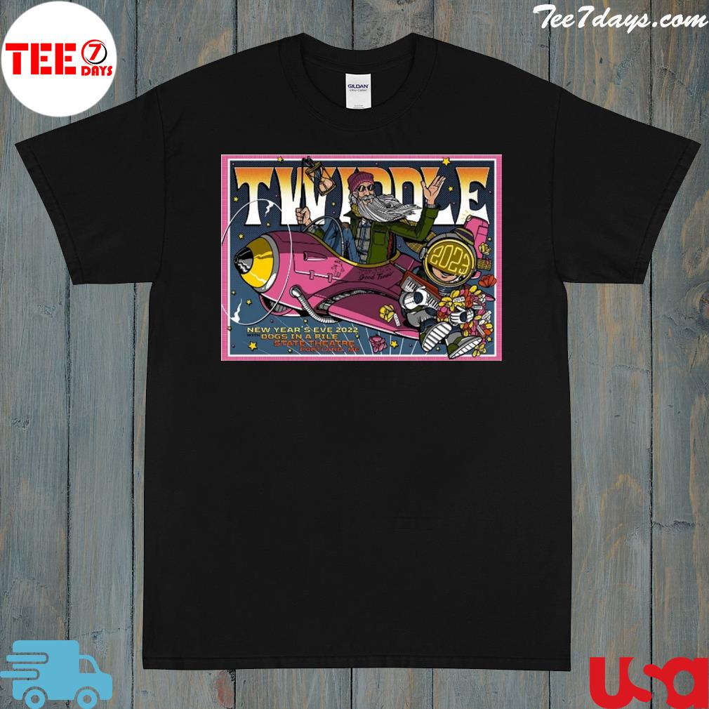 Twiddle nye 2023 new year's eve with dogs in a pile state theatre portland me poster shirt