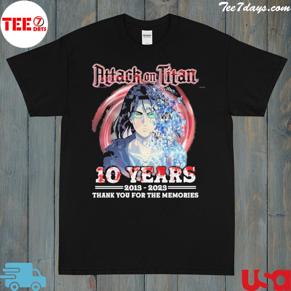 Attack On Titan 10 Years 2013 – 2023 Thank You For The Memories T-Shirt