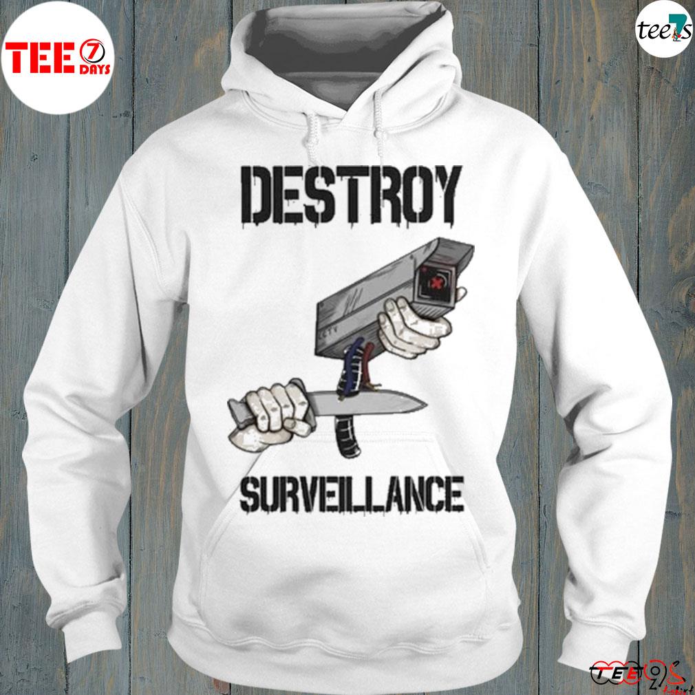 Destroy surveillance camera s hoodie-white