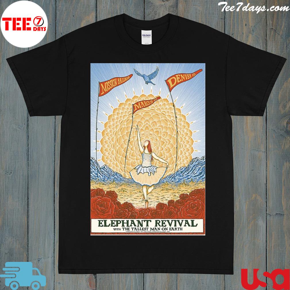 Elephant revival march 20 2023 mission ballroom denver co poster shirt