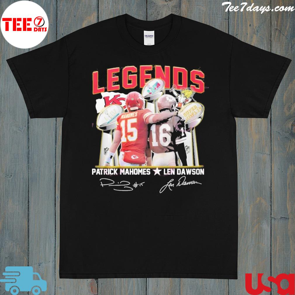 Legends Patrick Mahomes And Len Dawson Signature T-Shirt