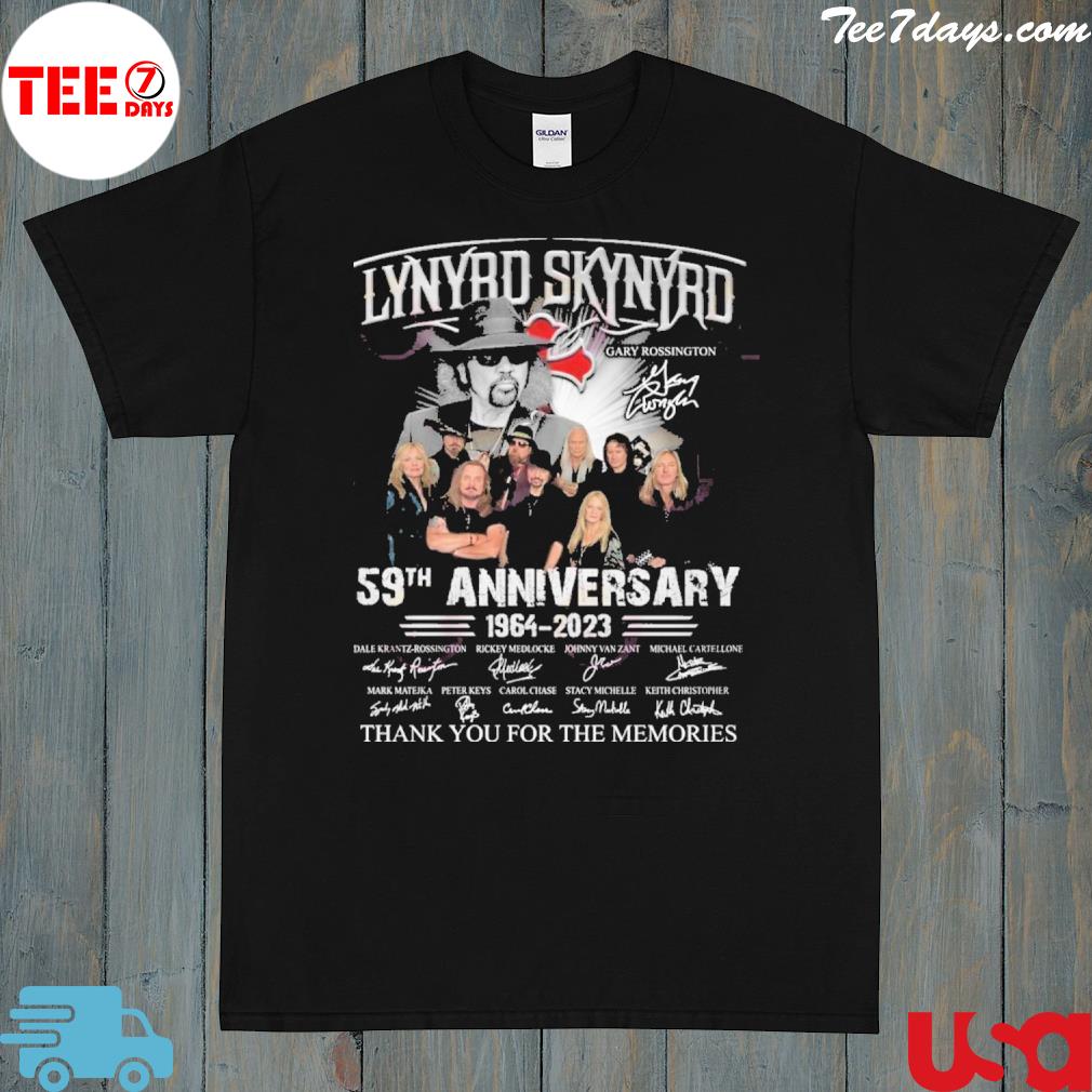 Lynyrd Skynyrd Gary Rossington 59th Anniversary 1964 – 2023 Thank You For The Memories T-Shirt