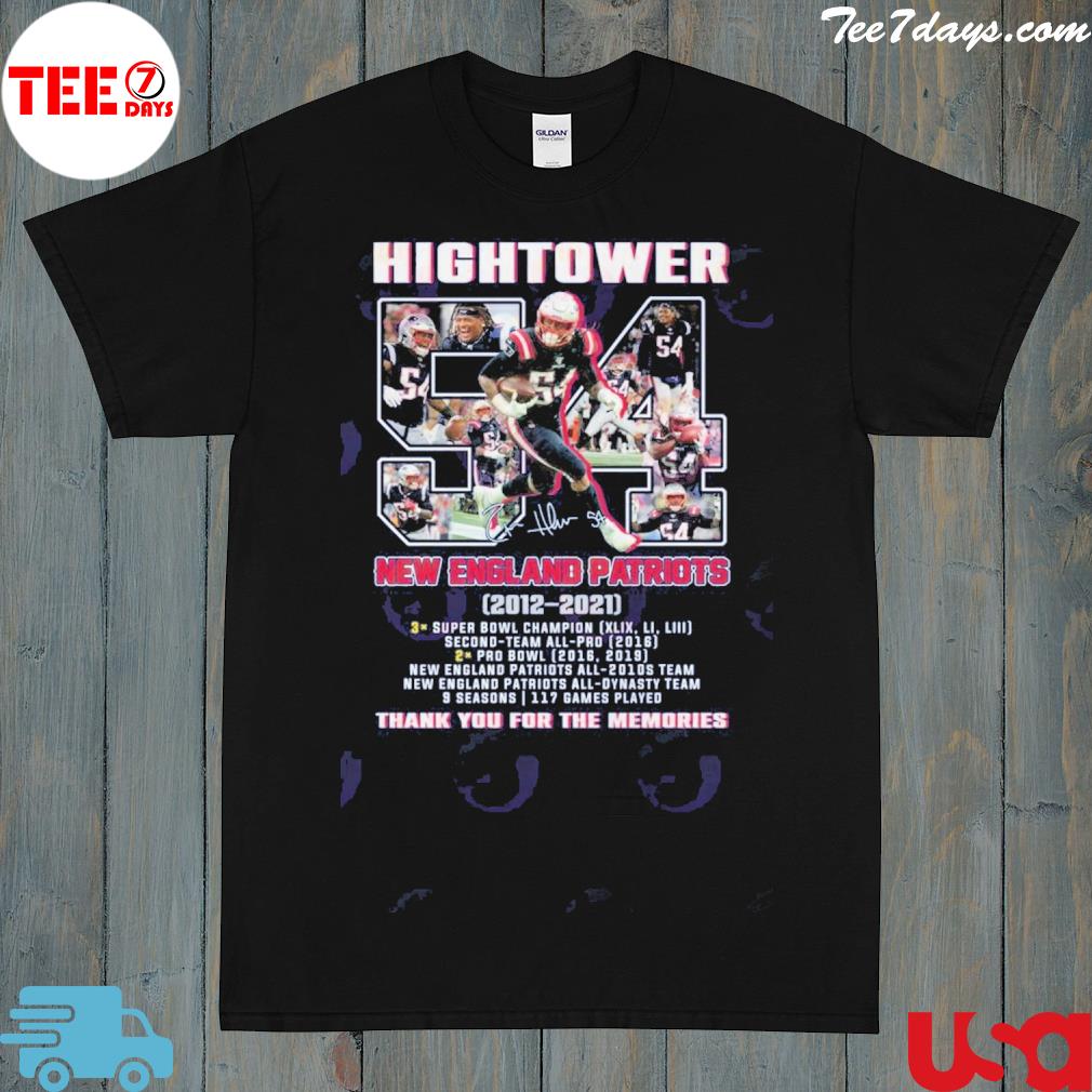 Official hightower new england Patriots 2012 2021 thank you for the memories shirt