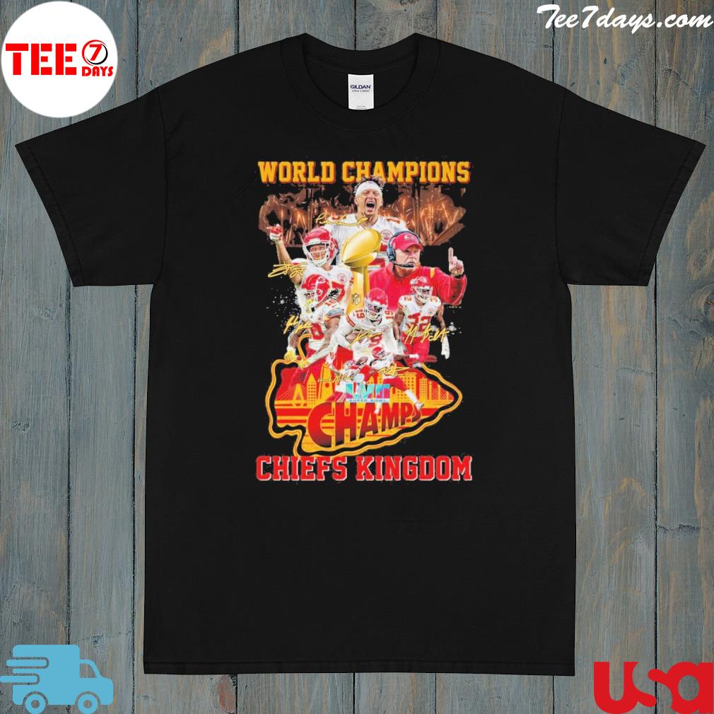 Official world champions Chiefs Kingdom team player logo 2023 shirt