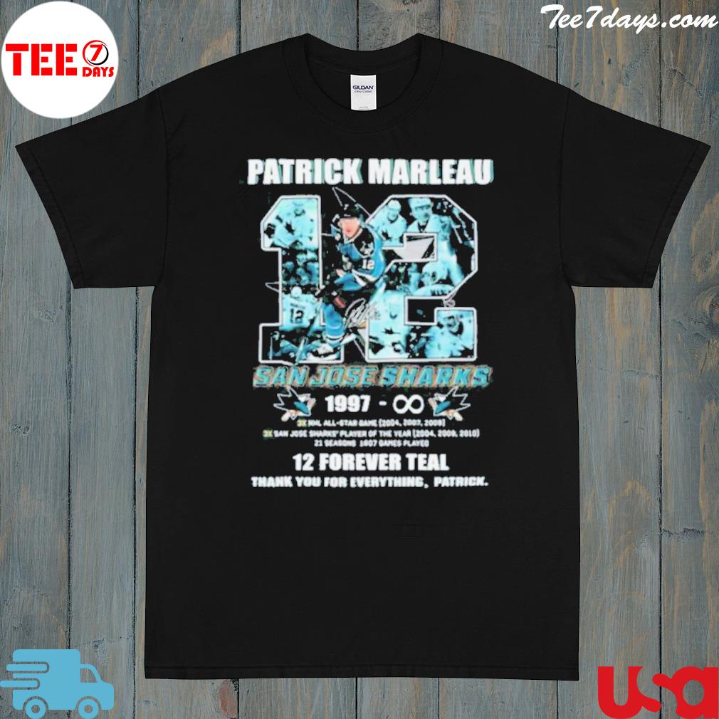 Patrick Marleau 12 San Jose Sharks 12 Forever Teal Thank You For Everything Shirt
