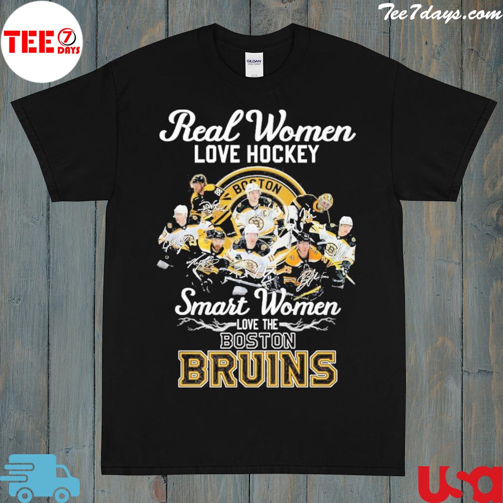 Real women love hockey smart women love the Boston Bruins shirt