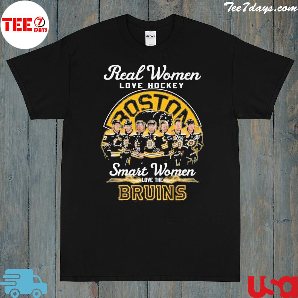Real Women Love Hockey Smart Women Love The Bruins Hot T-Shirt