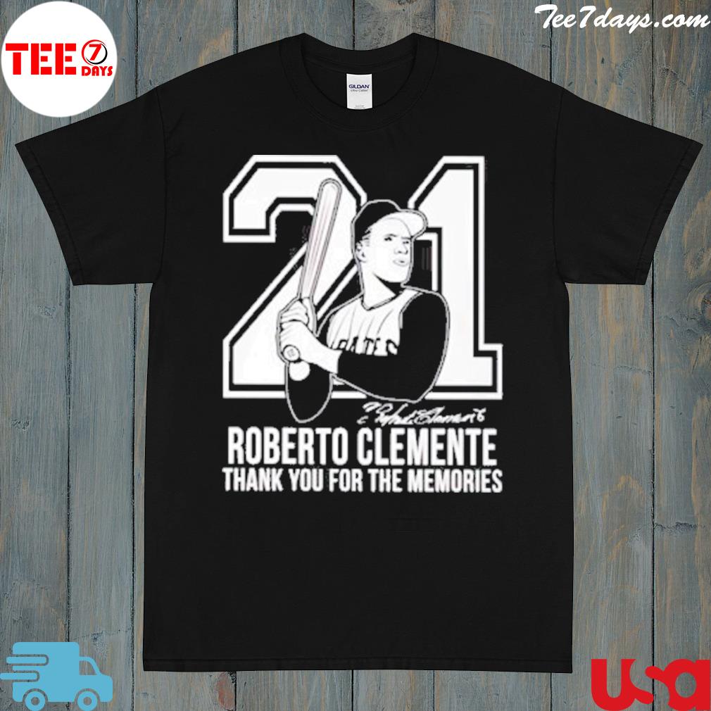 Roberto Clemente 21 thank you for the memories signature shirt