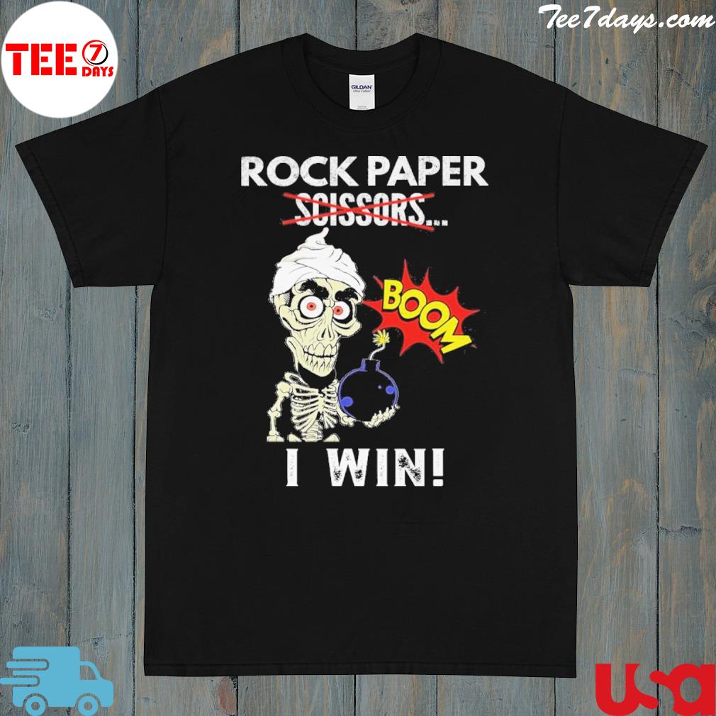 Rock paper scissors boom I win shirt