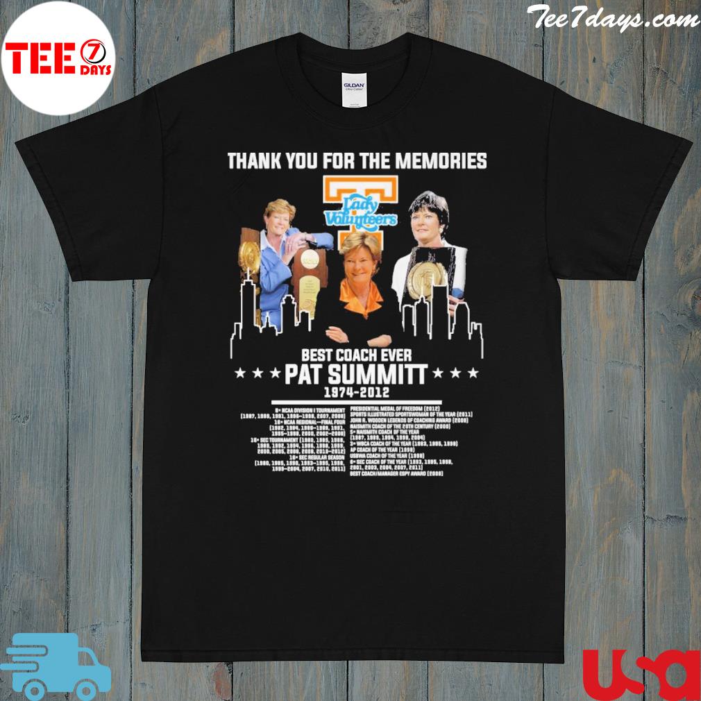 Thanh you for the memories lady volunteers best coach ever pat summitt 1974 2012 shirt