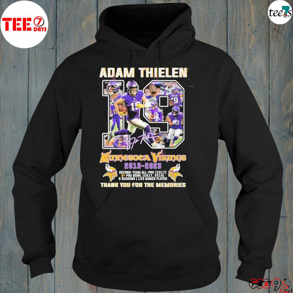 Thank You For The Memories Adam Thielen 19 Minnesota Vikings 2013 – 2023 T-Shirt hoddie-black