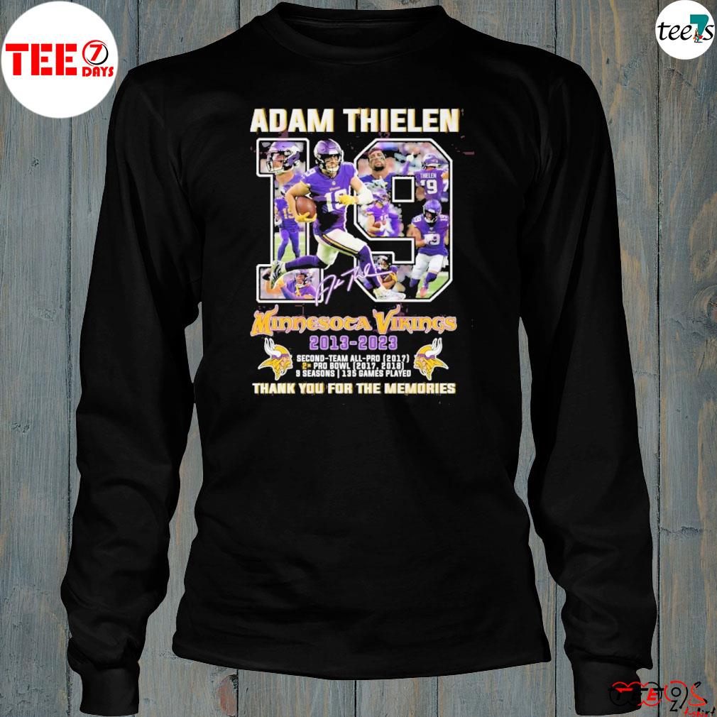 Thank You For The Memories Adam Thielen 19 Minnesota Vikings 2013 – 2023 T-Shirt longsleve-black