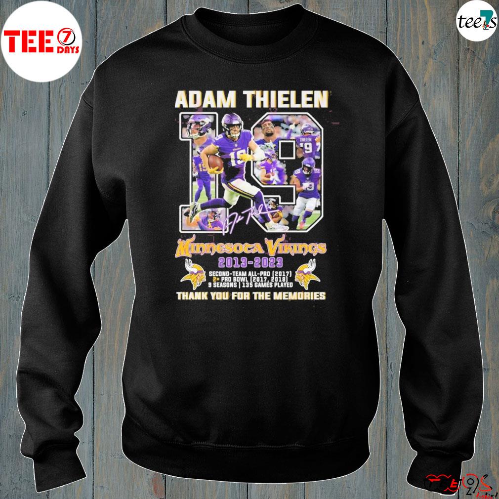 Thank You For The Memories Adam Thielen 19 Minnesota Vikings 2013 – 2023 T-Shirt sweatshirt-black