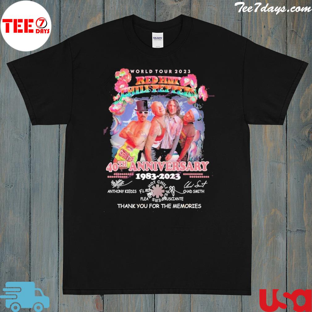 World Tour 2023 Red Hot Chili Peppers 40th Anniversary 1983 – 2023 Thank You For The Memories T-Shirt