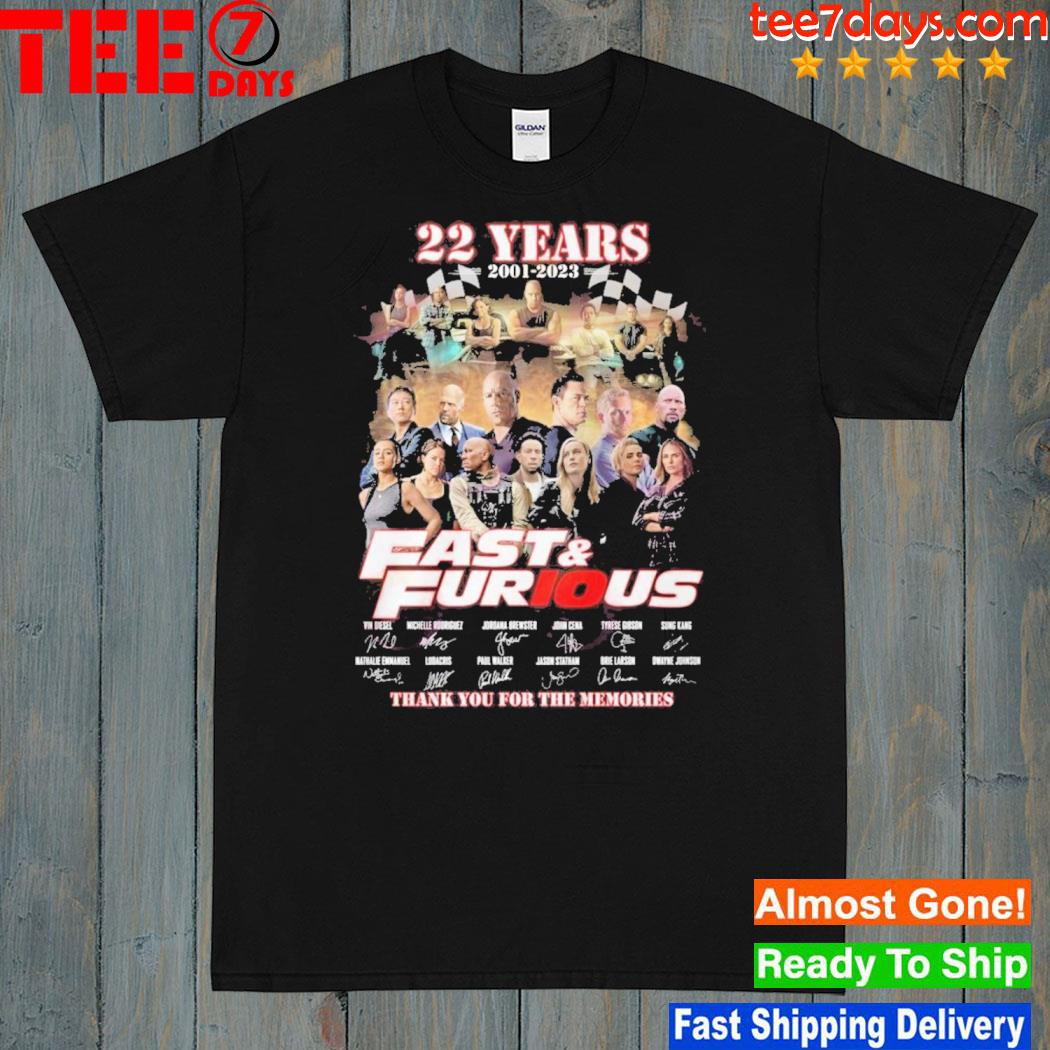 22 Years 2001 – 2022 Fast & Furious Thank You For The Memories T-Shirt