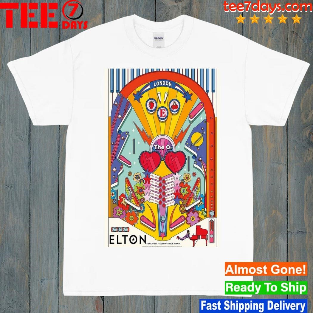 Elton john tour london the o2 2023 poster shirt