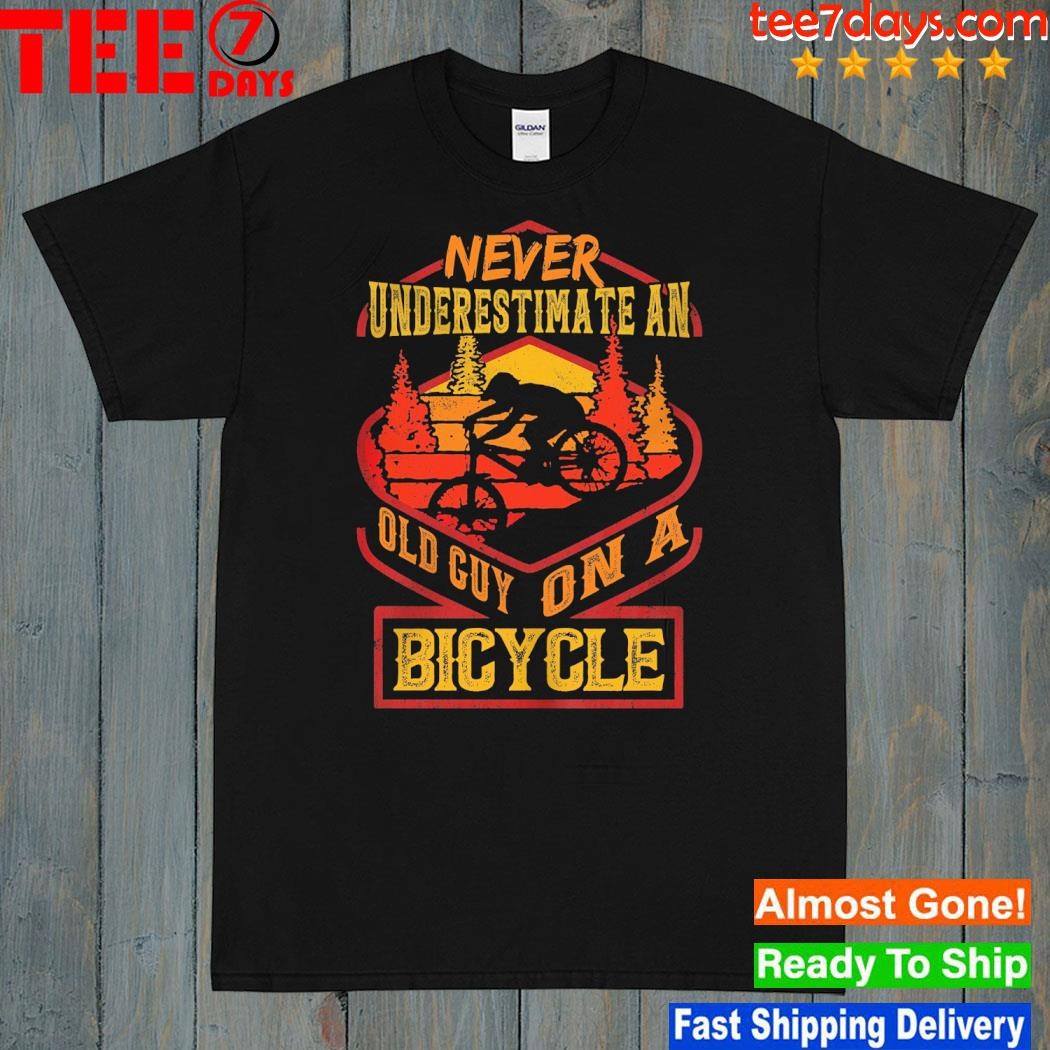Never underestimate an old guy on a bicycle 2023 shirt