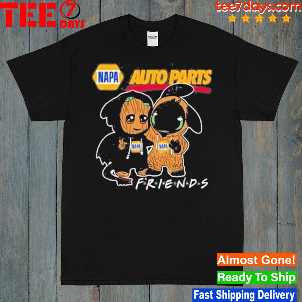 Baby groot and Chibi Toothless auto parts logo shirt