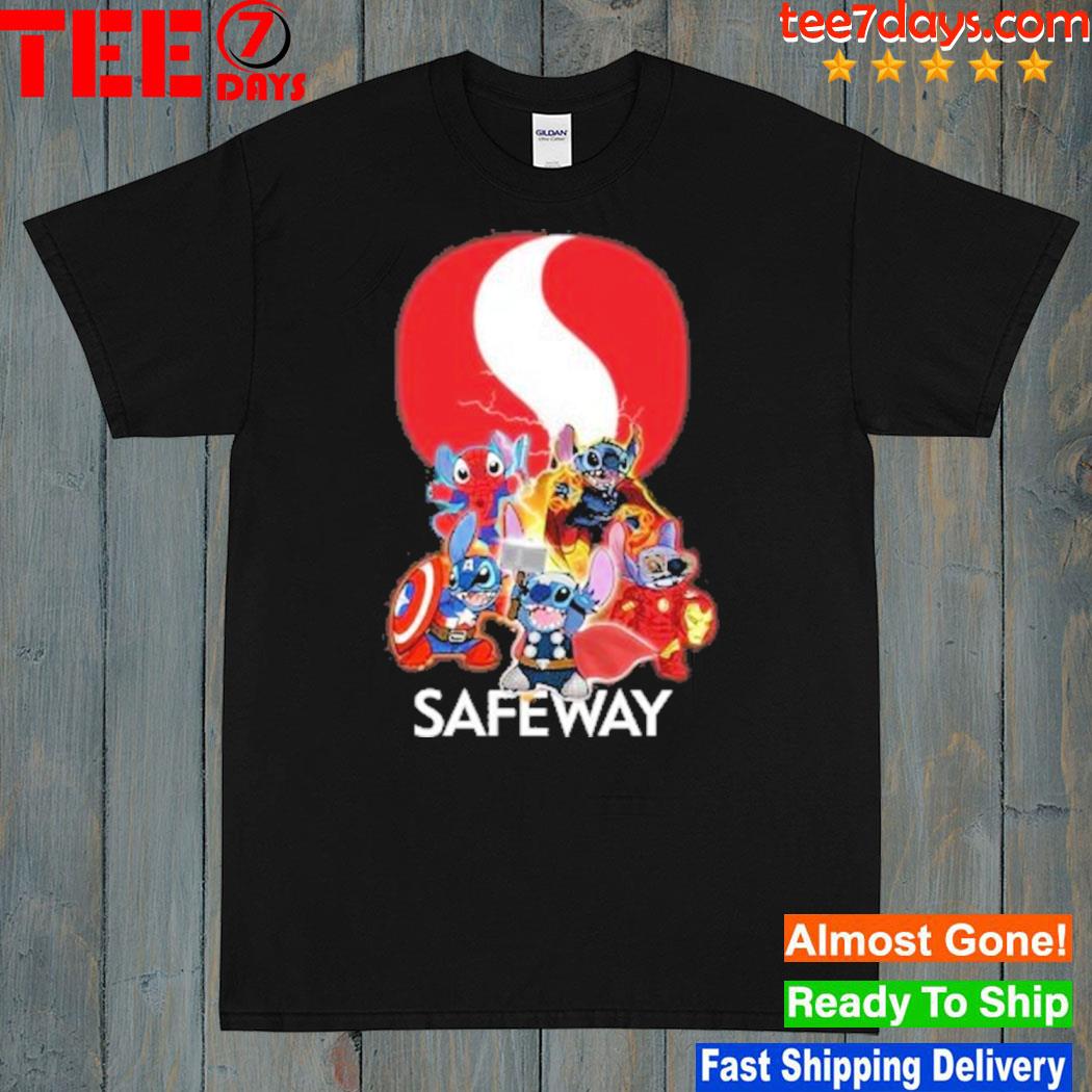 Baby stitch avengers safeway logo 2023 t-shirt