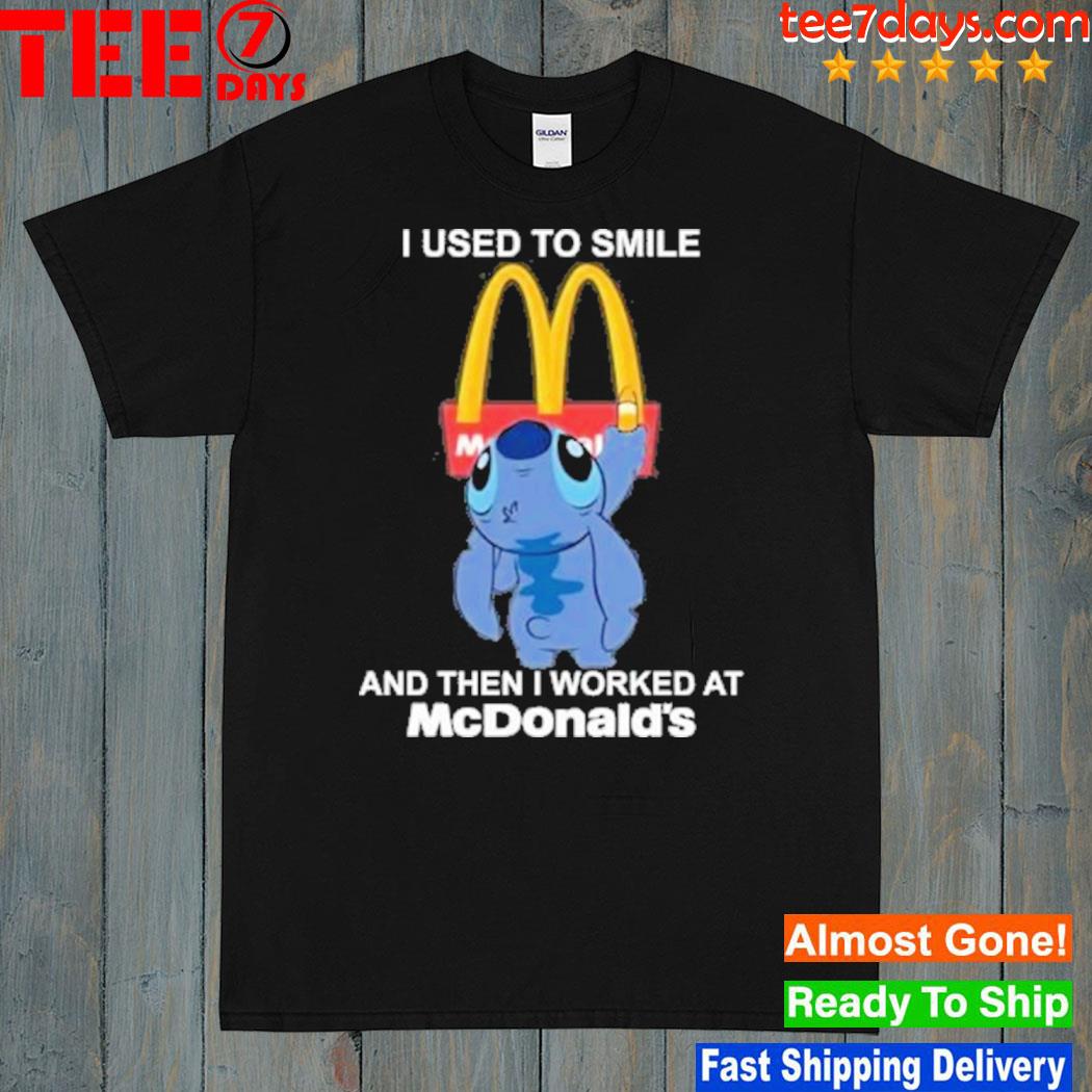 Baby stitch i used smile and then i worked at mcdonalds logo shirt
